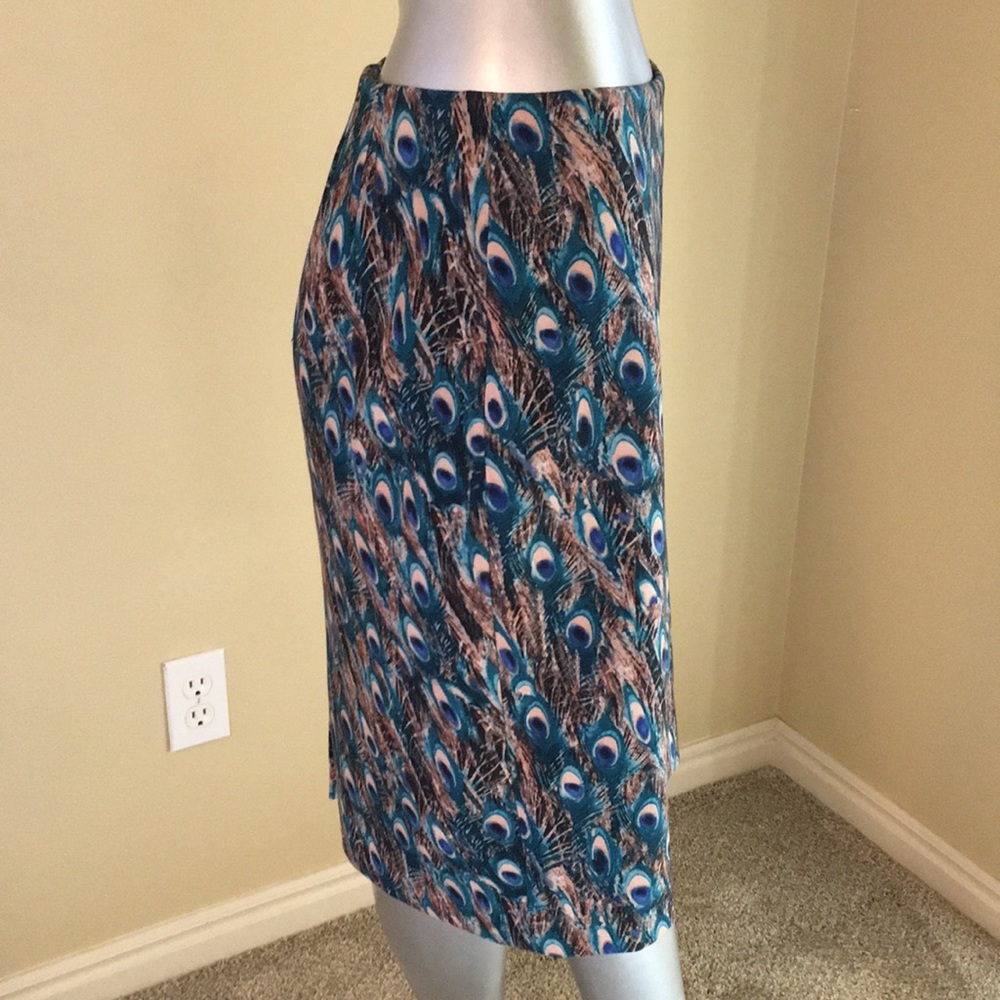 TALBOTS | Peacock Print Pencil Skirt - Picture 8 of 14